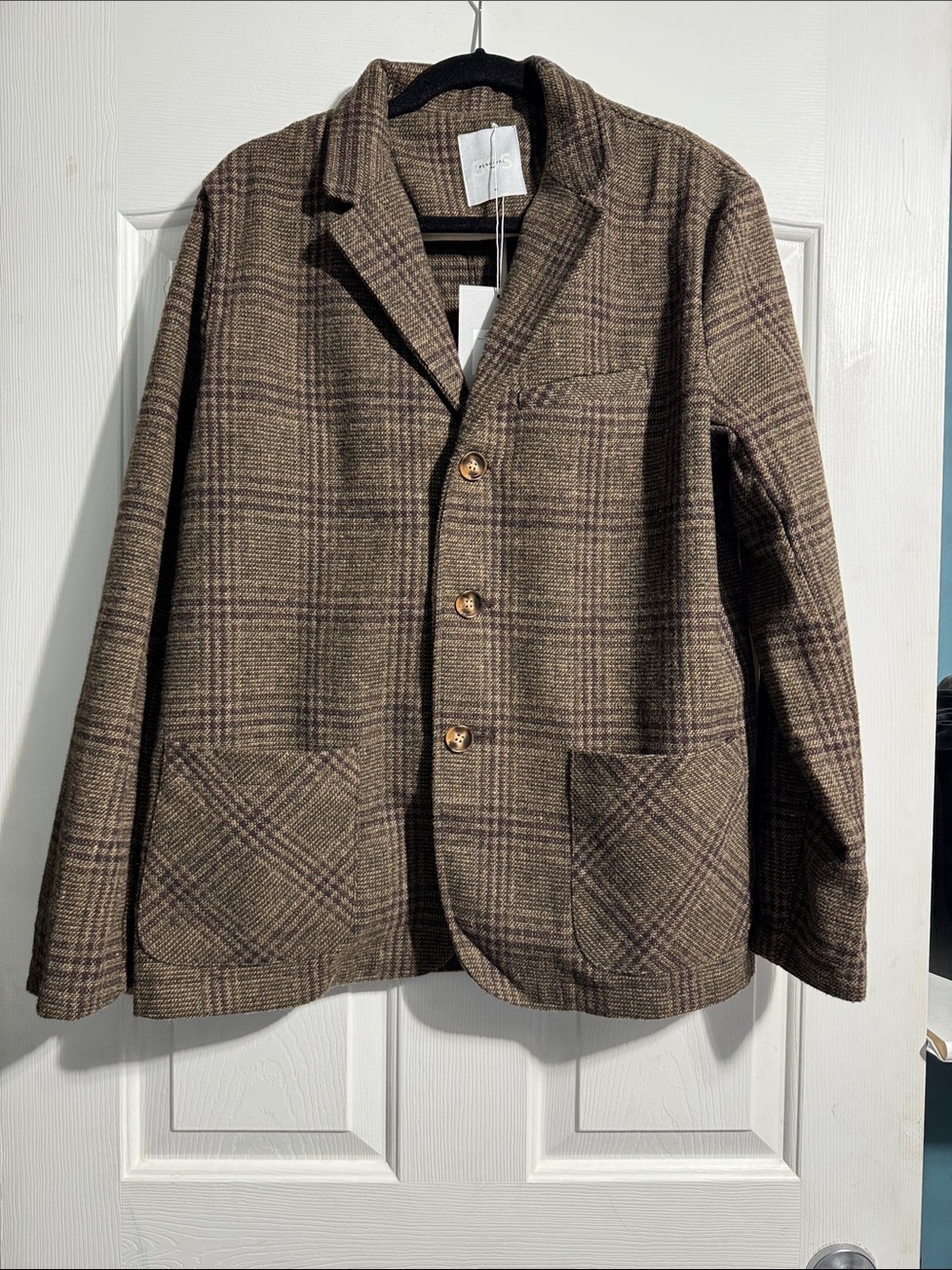 NWT Percival 365 Brooks Blazer Men’s Medium Brown Check Plaid Old Money Preppy